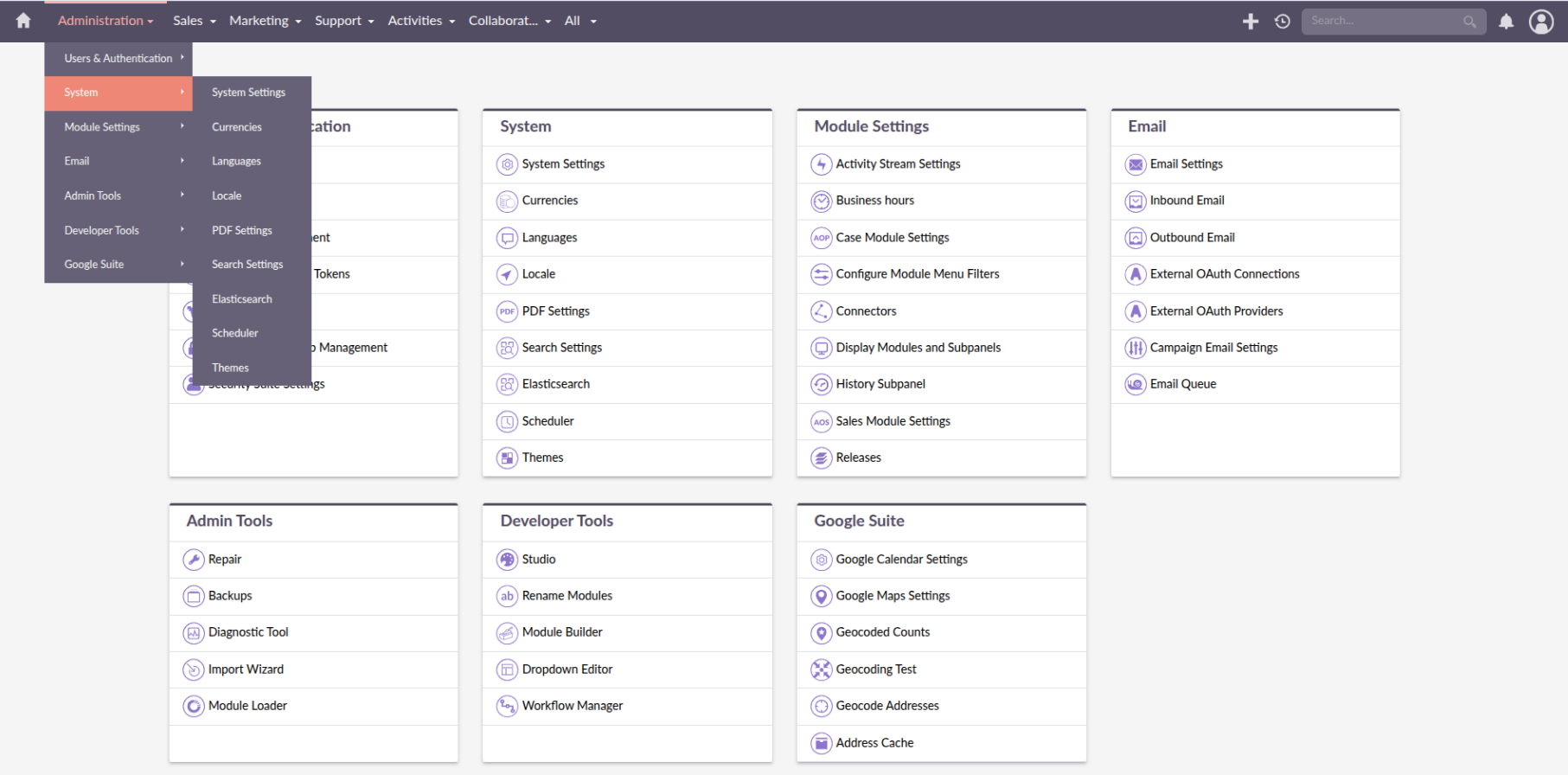 Admin Multi-menu