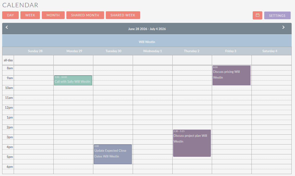 Calendar week view calendar week view