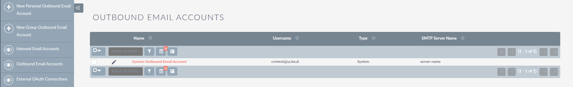 Outbound Email Listview