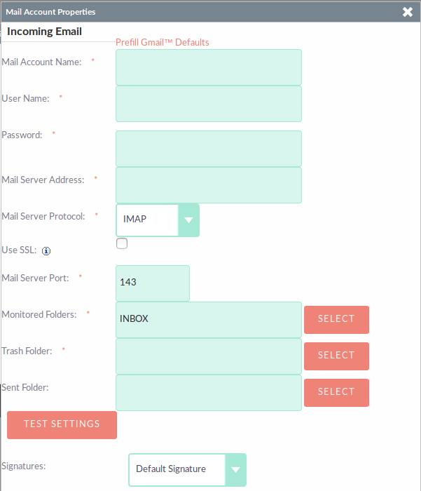 User Email Settings