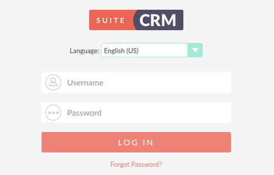 SuiteCRM login page login